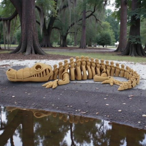 Skeleton Crocodile Wood - Side