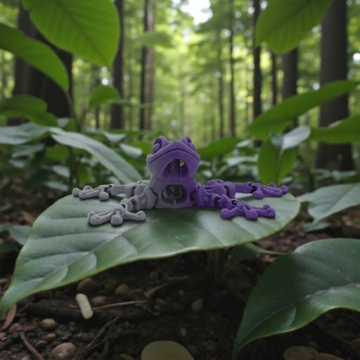 Skeleton Frog Silk Midnight Purple - Front