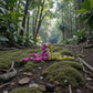 Skeleton Frog Silk Pink Yellow - Back