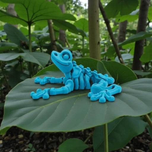 Skeleton Frog Silk Sapphire Forest - Side
