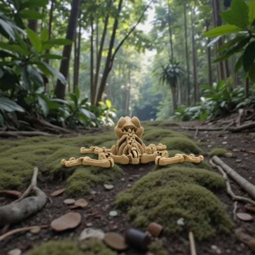 Skeleton Frog Wood - Back