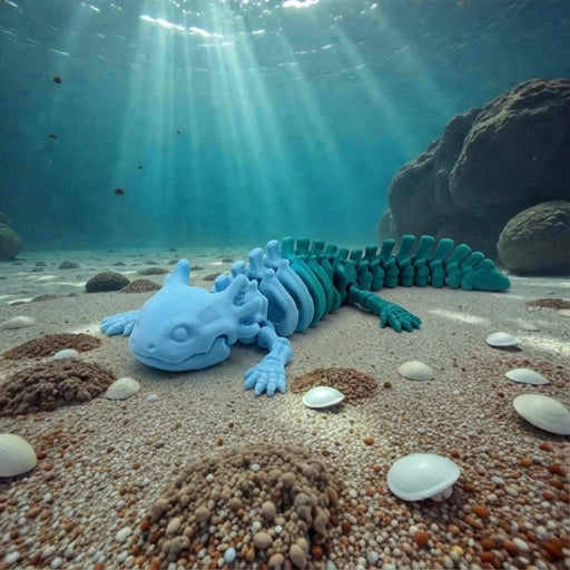Skeleton Mosasaurus Silk Sapphire Forest - Back