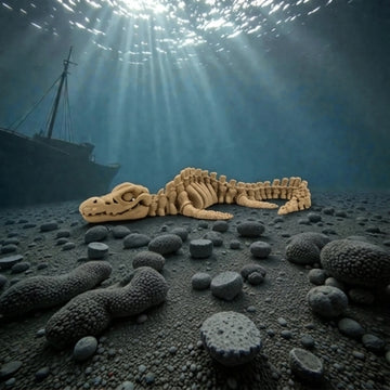 Skeleton Mosasaurus Wood - Side
