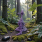 Skeleton Parasaurolophus With Stand And Stick Silk Midnight Purple - Back