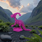 Skeleton Parasaurolophus With Stand And Stick Silk Pink Yellow - Side