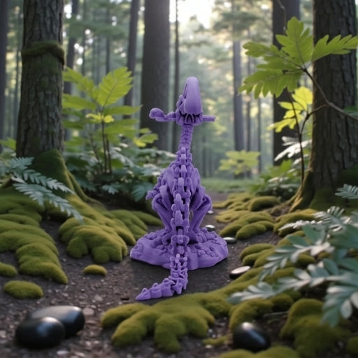 Skeleton Parasaurolophus With Stand And Stick Silk Starling Purple - Back