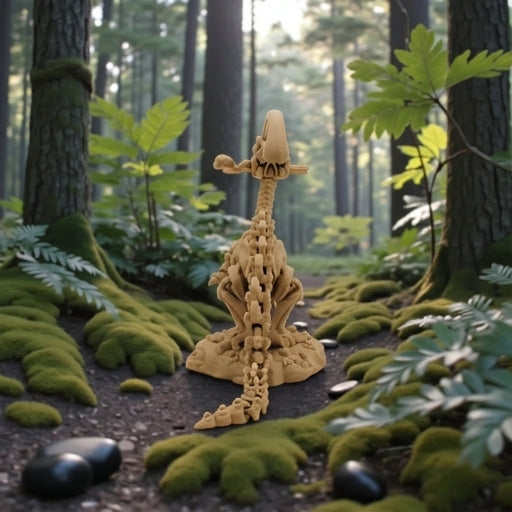 Skeleton Parasaurolophus With Stand And Stick Wood - Back
