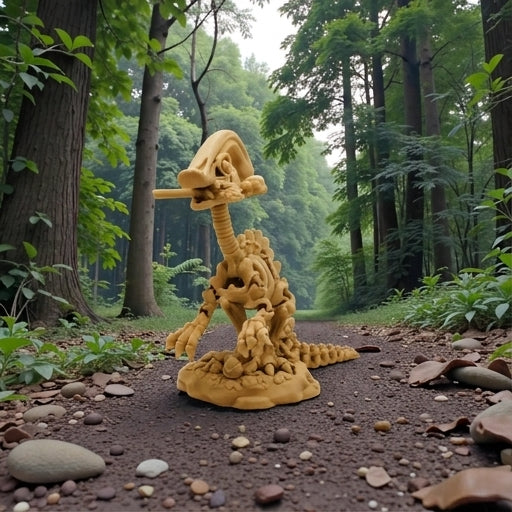 Skeleton Parasaurolophus With Stand And Stick Wood - Front