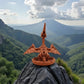 Skeleton Pteranodon With Nest Silk Red Copper - Back