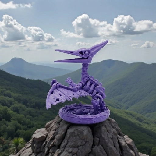 Skeleton Pteranodon With Nest Silk Starling Purple - Side