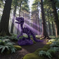Skeleton Raptor With Stand And Bone Silk Midnight Purple - Side