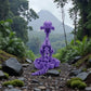 Skeleton Raptor With Stand And Bone Silk Starling Purple - Back