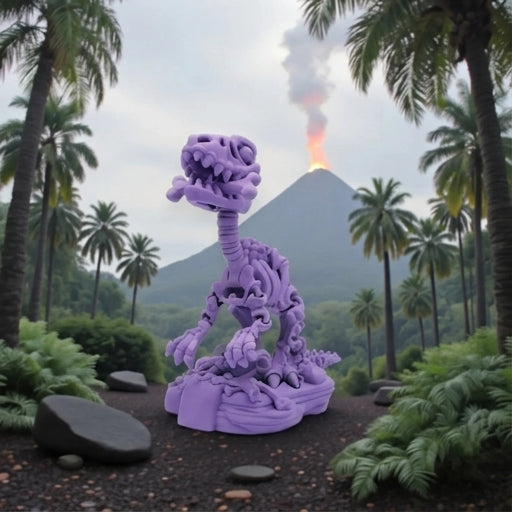 Skeleton Raptor With Stand And Bone Silk Starling Purple - Front