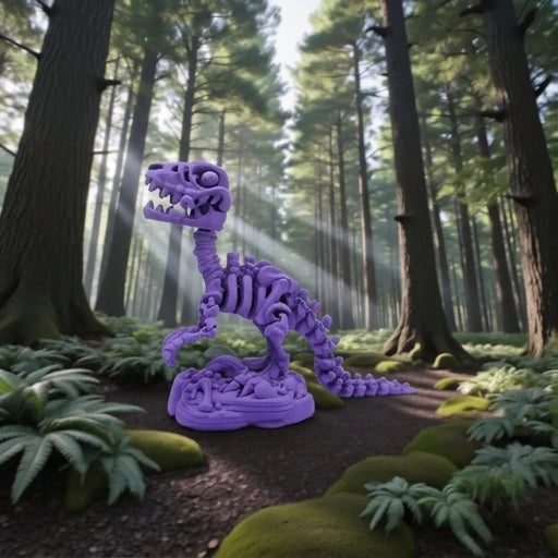 Skeleton Raptor With Stand And Bone Silk Starling Purple - Side