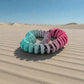 Skeleton Snake 2 Silk Teal Orange Red - Back