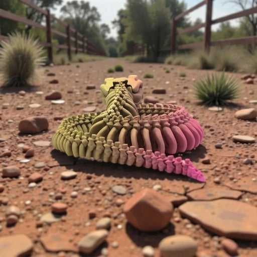 Skeleton Snake Silk Pink Yellow - Back