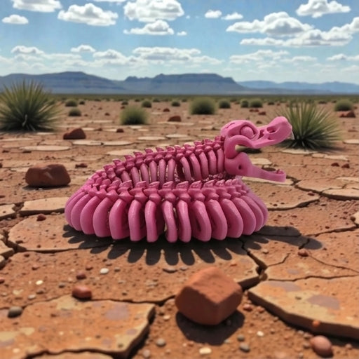 Skeleton Snake Silk Pink Yellow - Side
