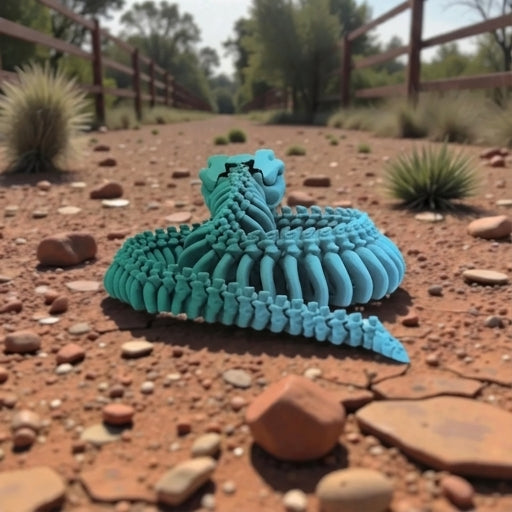Skeleton Snake Silk Sapphire Forest - Back
