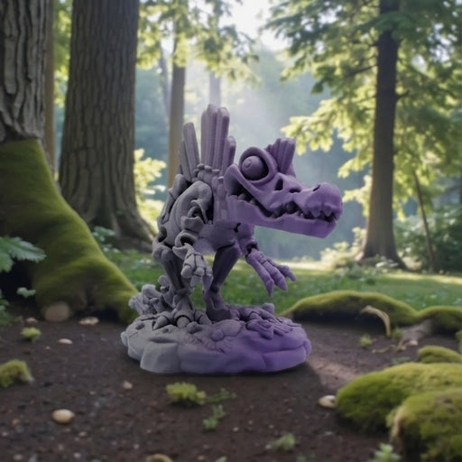 Skeleton Spinosaurus With Stand Silk Midnight Purple - Front