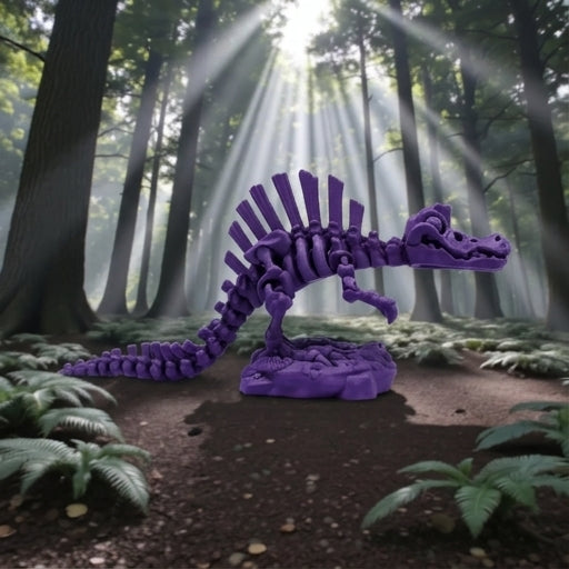 Skeleton Spinosaurus With Stand Silk Midnight Purple - Side