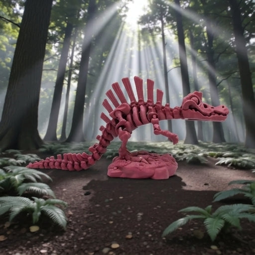 Skeleton Spinosaurus With Stand Silk Smokey Wine - Side
