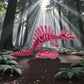 Skeleton Spinosaurus With Stand Silk Teal Orange Red - Side