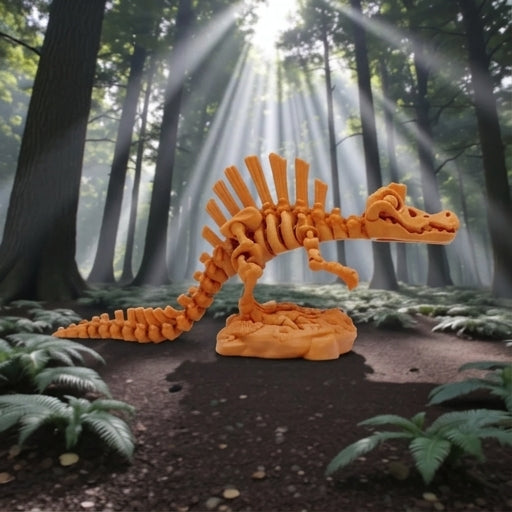 Skeleton Spinosaurus With Stand Silk Tropical Sunset - Side
