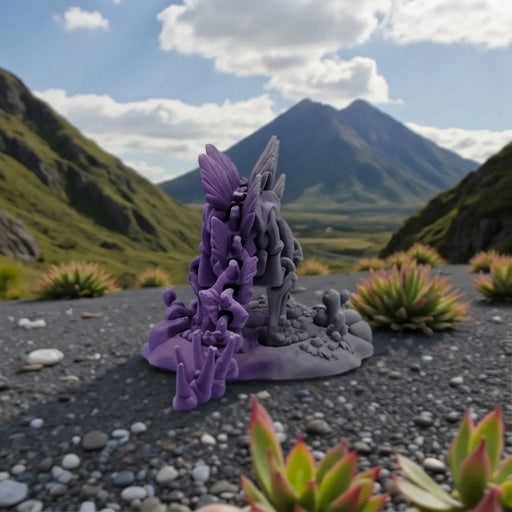 Skeleton Stegosaurus With Stand Silk Midnight Purple - Back