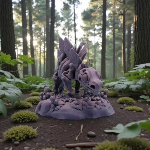 Skeleton Stegosaurus With Stand Silk Midnight Purple - Front