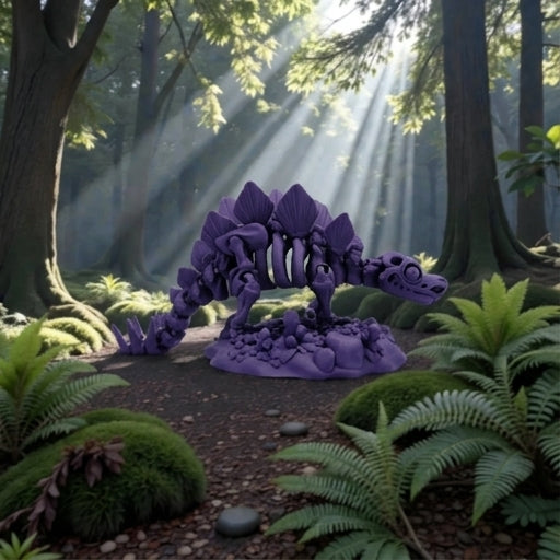 Skeleton Stegosaurus With Stand Silk Midnight Purple - Side