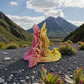 Skeleton Stegosaurus With Stand Silk Pink Yellow - Back