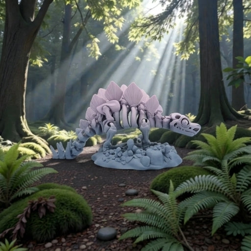 Skeleton Stegosaurus With Stand Silk Rainbow - Side