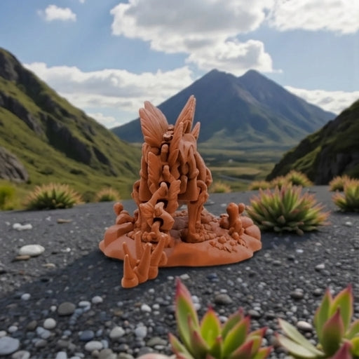 Skeleton Stegosaurus With Stand Silk Red Copper - Back