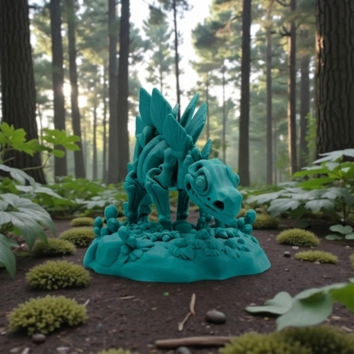 Skeleton Stegosaurus With Stand Silk Sapphire Forest - Front