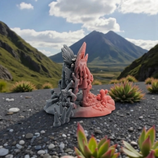 Skeleton Stegosaurus With Stand Silk Smokey Wine - Back