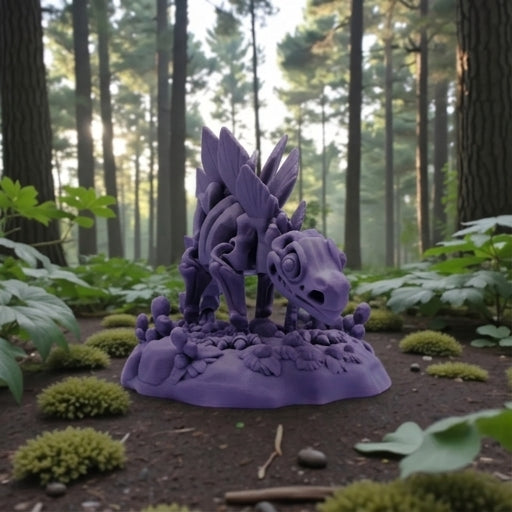 Skeleton Stegosaurus With Stand Silk Starling Purple - Front