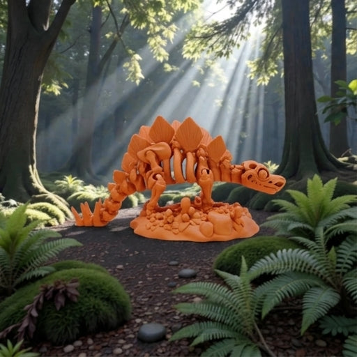 Skeleton Stegosaurus With Stand Silk Tropical Sunset - Side