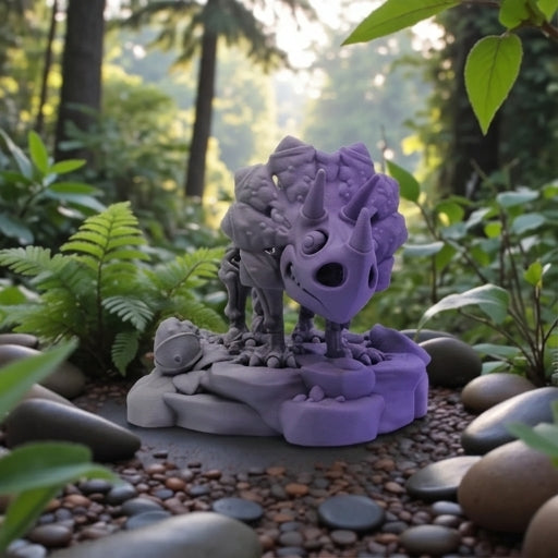 Skeleton Triceratops With Stand Silk Midnight Purple - Front