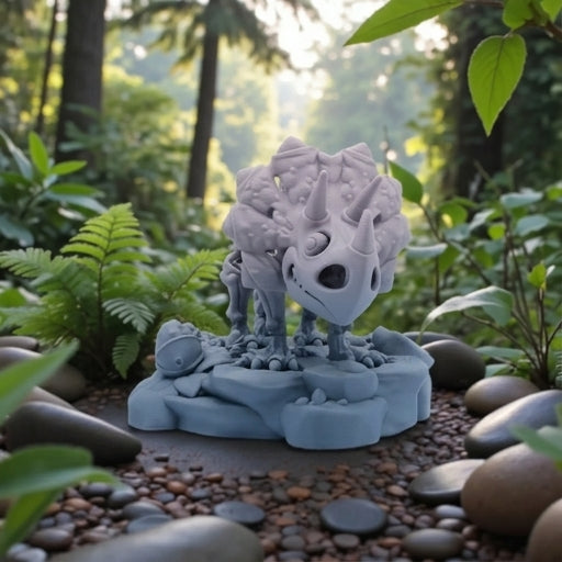 Skeleton Triceratops With Stand Silk Rainbow - Front