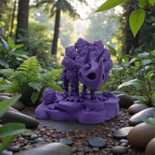 Skeleton Triceratops With Stand Silk Starling Purple - Front