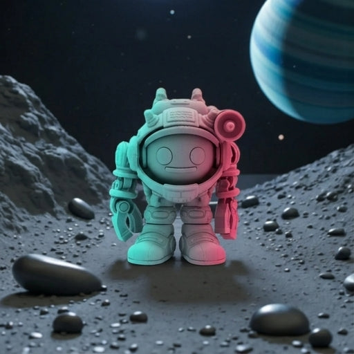 Spacemoji Silk Teal Orange Red - Front