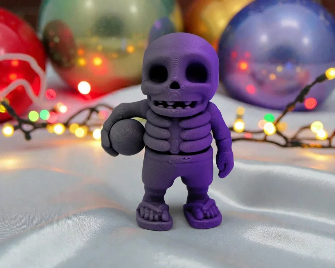 Summer Tiny Skeleton Silk Midnight Purple - Front