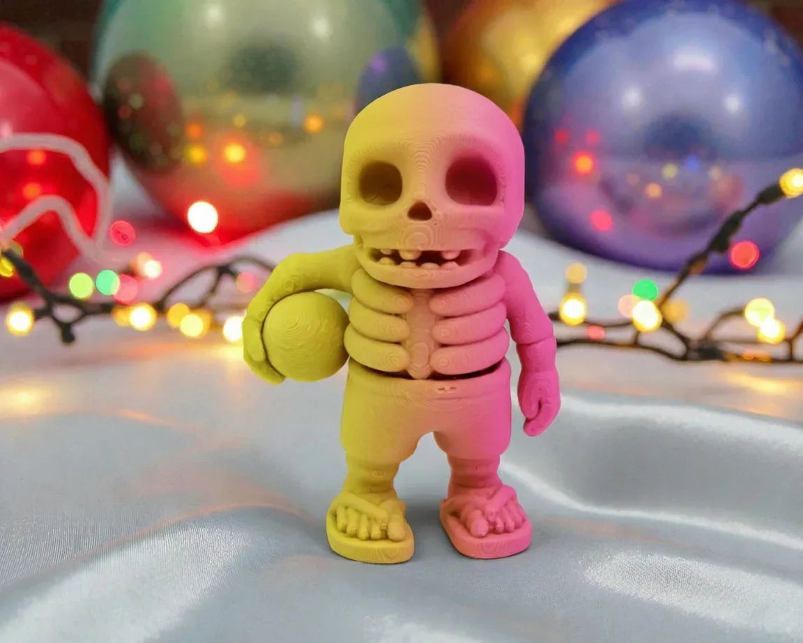 Summer Tiny Skeleton Silk Pink Yellow - Front