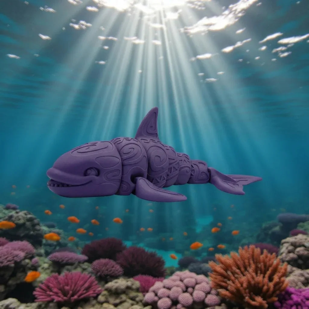 Tattooed Orca Silk Midnight Purple - Side