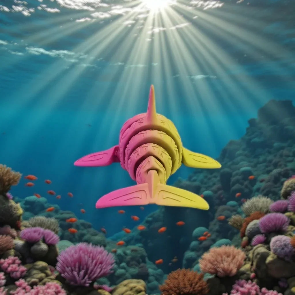 Tattooed Orca Silk Pink Yellow - Back