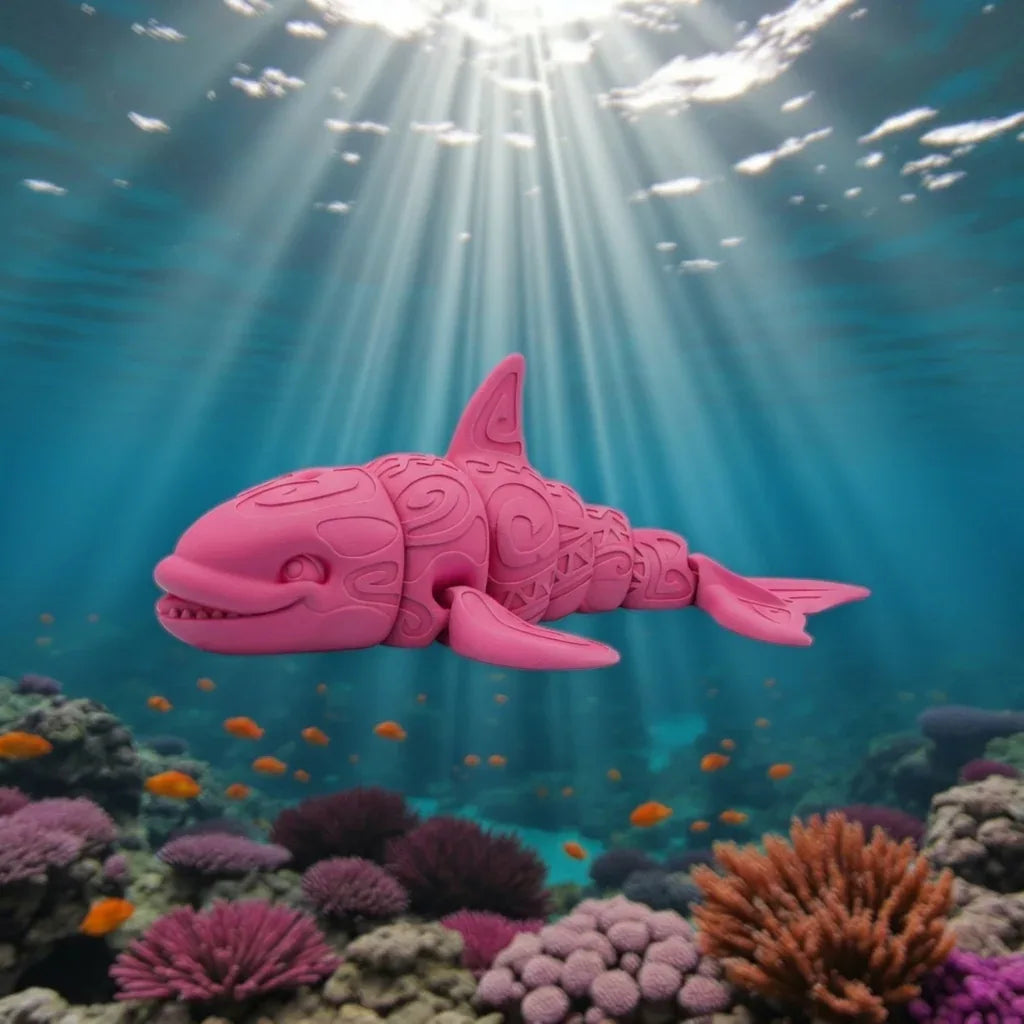 Tattooed Orca Silk Pink Yellow - Side