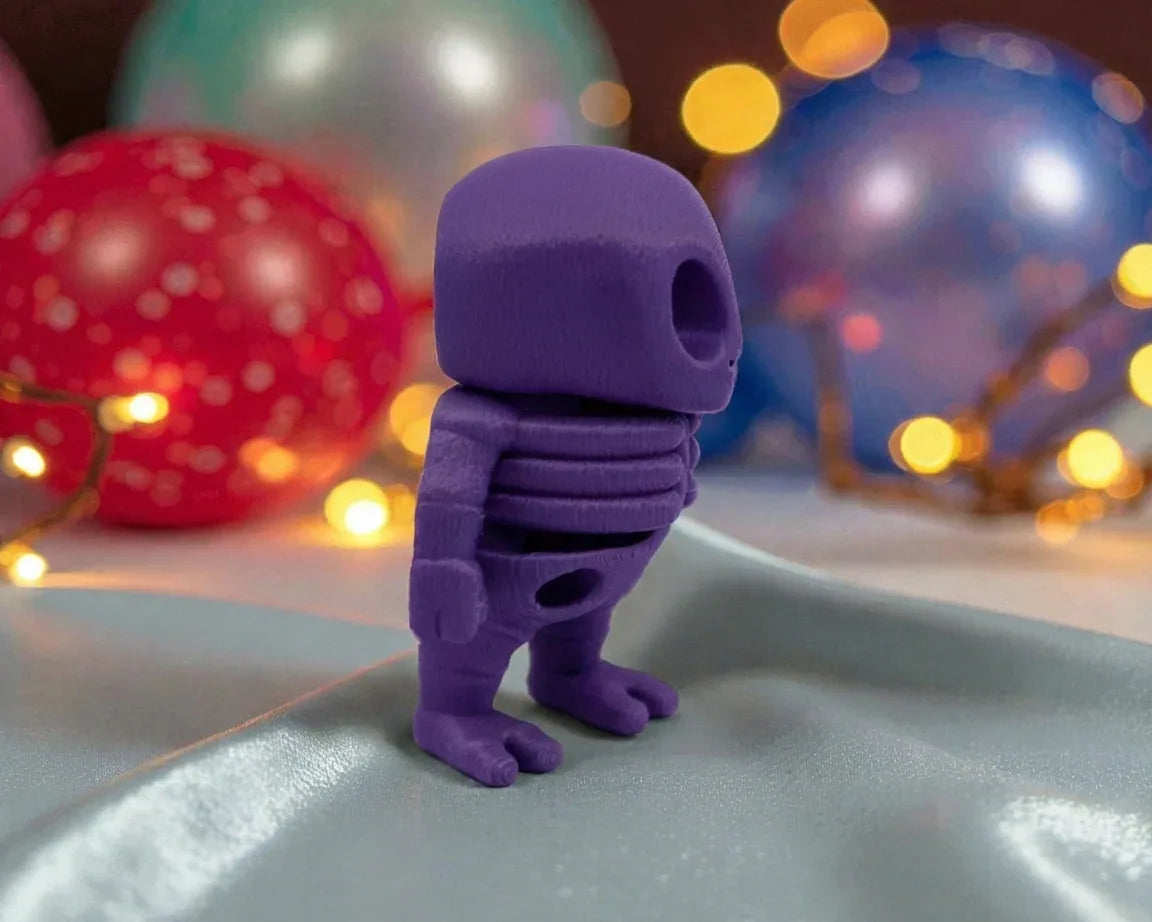 Tiny Alien Skeleton Silk Midnight Purple - Side