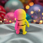 Tiny Alien Skeleton Silk Pink Yellow - Back
