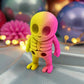 Tiny Alien Skeleton Silk Pink Yellow - Front