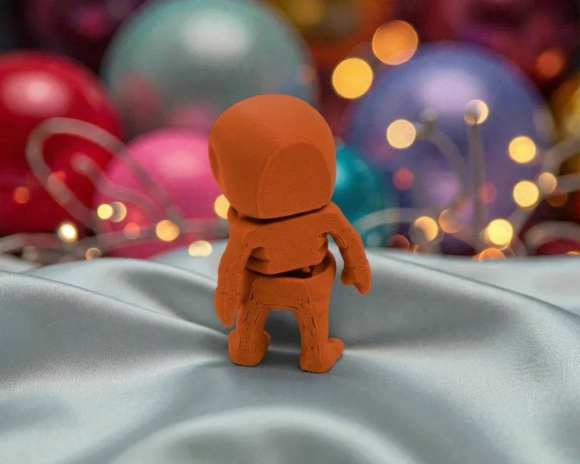 Tiny Alien Skeleton Silk Red Copper - Back